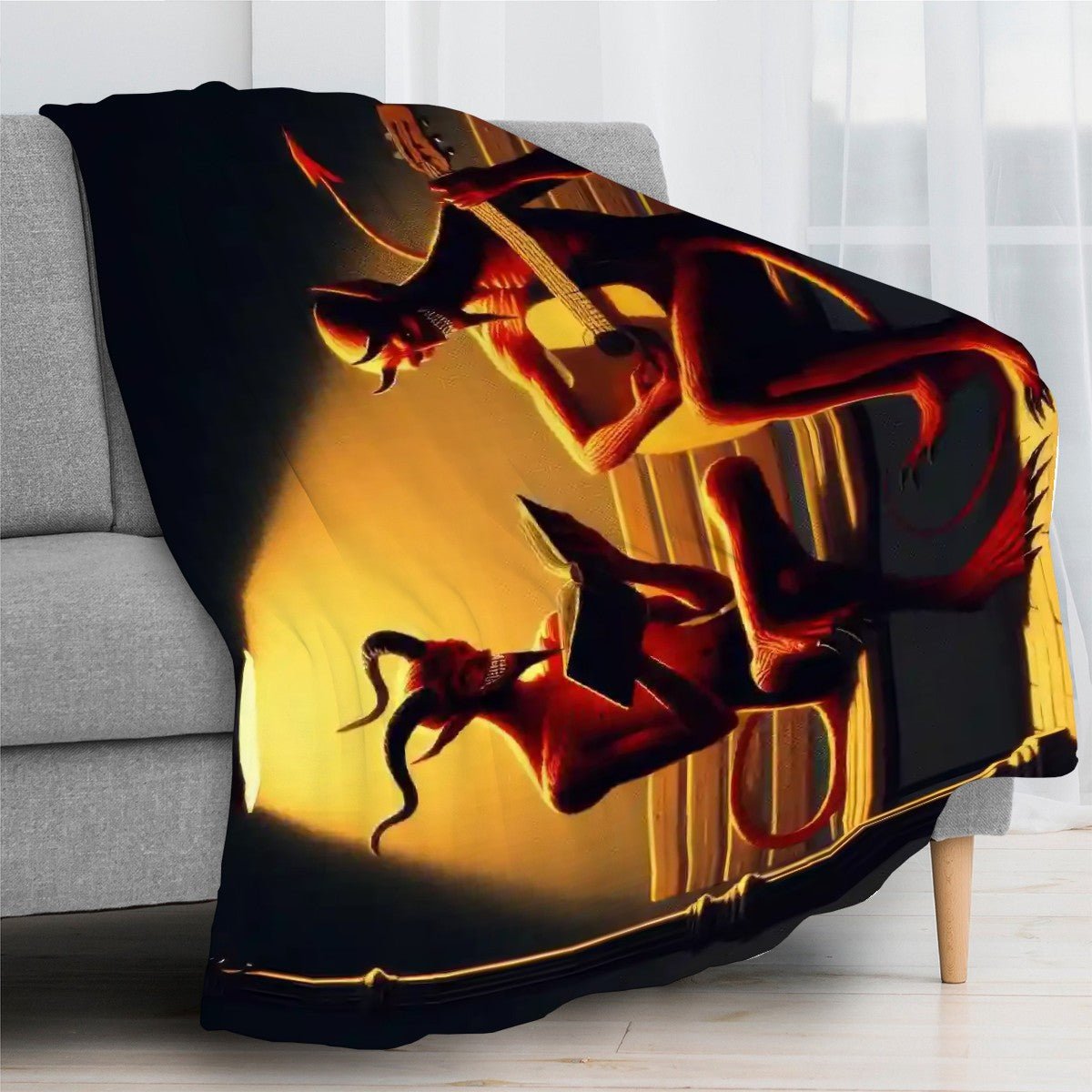 Fiend Friends 300 GSM Flannel Throw Blanket (Made in USA) - Gregg Acini Adoree Designs - Blanket