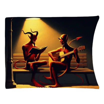 Fiend Friends 300 GSM Flannel Throw Blanket (Made in USA) - Gregg Acini Adoree Designs - Blanket