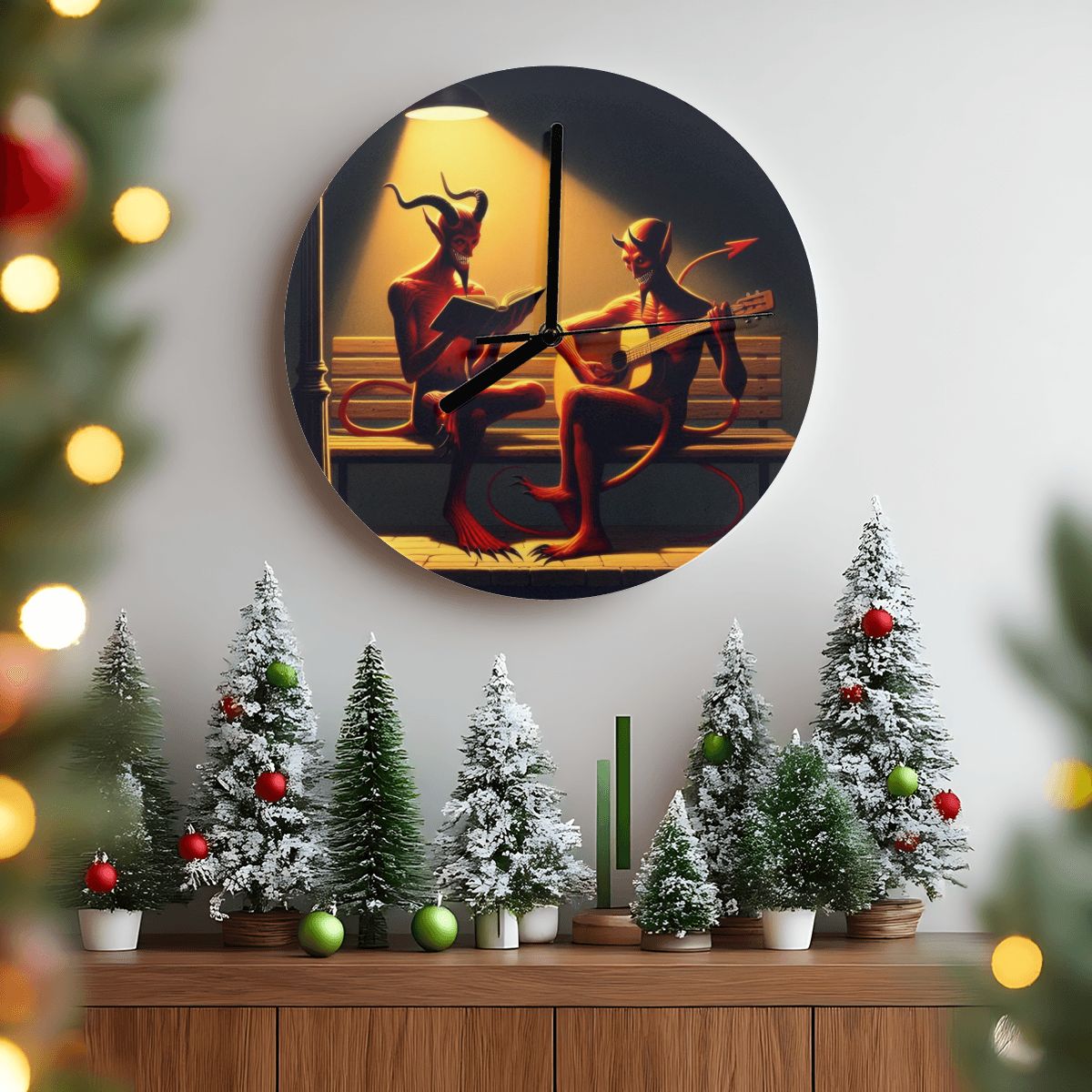 Fiend Friends MDF Wall Clock (Made in USA) - Gregg Acini Adoree Designs - Wall Clock