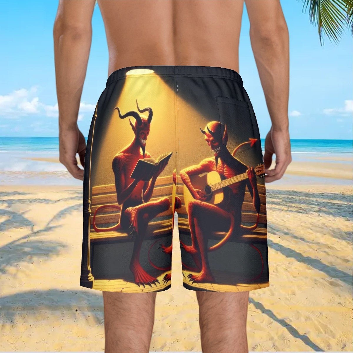 Fiend Friends Men's Beach Shorts - Gregg Acini Adoree Designs - Swimsuit
