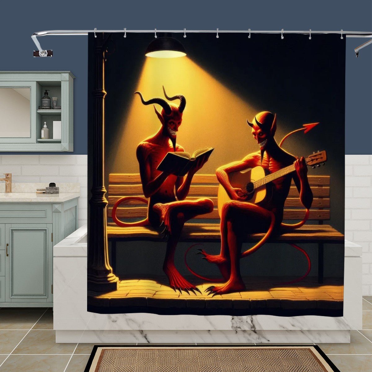 Fiend Friends Shower Curtain - Gregg Acini Adoree Designs - shower curtain