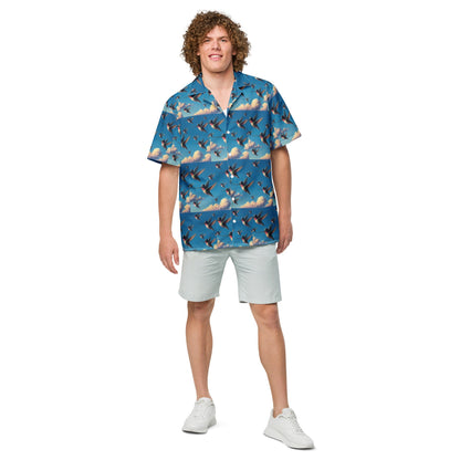 Flock of Hummingbirds Unisex button shirt by Gregg Acini Adoree Designs - Gregg Acini Adoree Designs - Button Down Shirt
