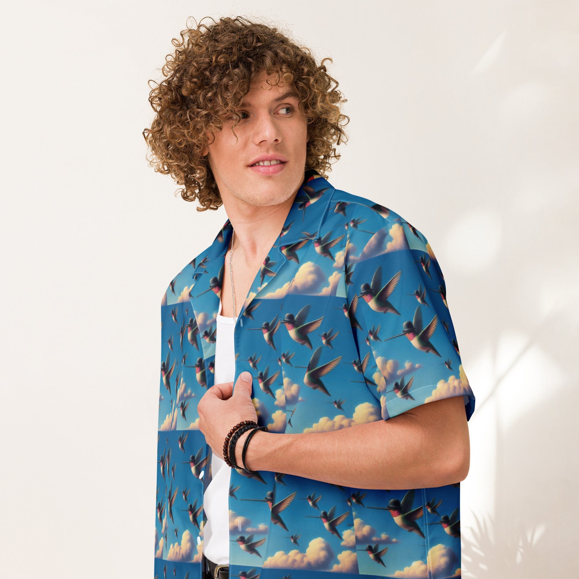 Flock of Hummingbirds Unisex button shirt by Gregg Acini Adoree Designs - Gregg Acini Adoree Designs - Button Down Shirt