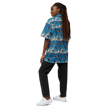 Flock of Hummingbirds Unisex button shirt by Gregg Acini Adoree Designs - Gregg Acini Adoree Designs - Button Down Shirt