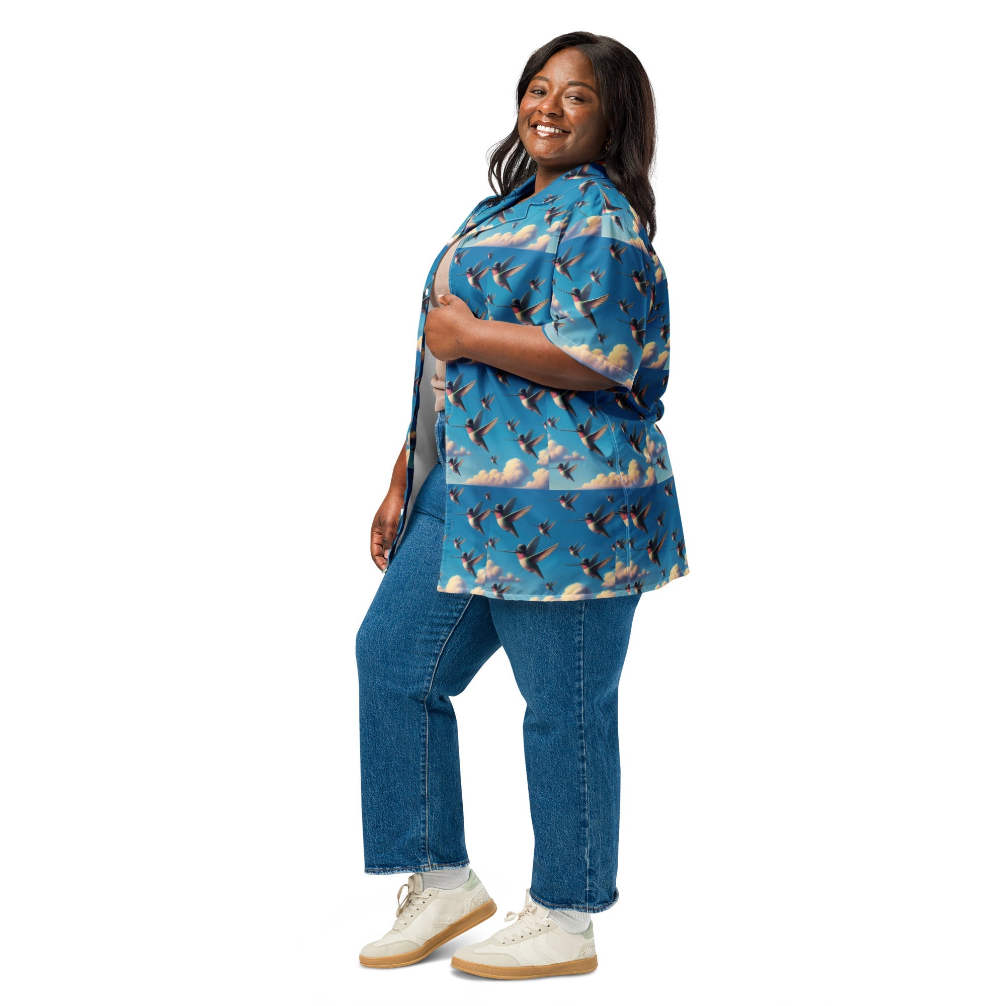 Flock of Hummingbirds Unisex button shirt by Gregg Acini Adoree Designs - Gregg Acini Adoree Designs - Button Down Shirt