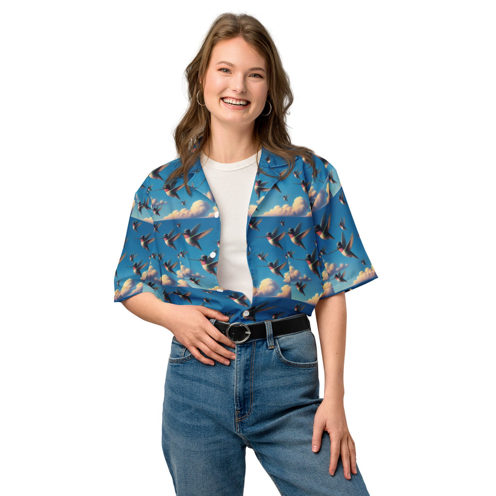 Flock of Hummingbirds Unisex button shirt by Gregg Acini Adoree Designs - Gregg Acini Adoree Designs - Button Down Shirt