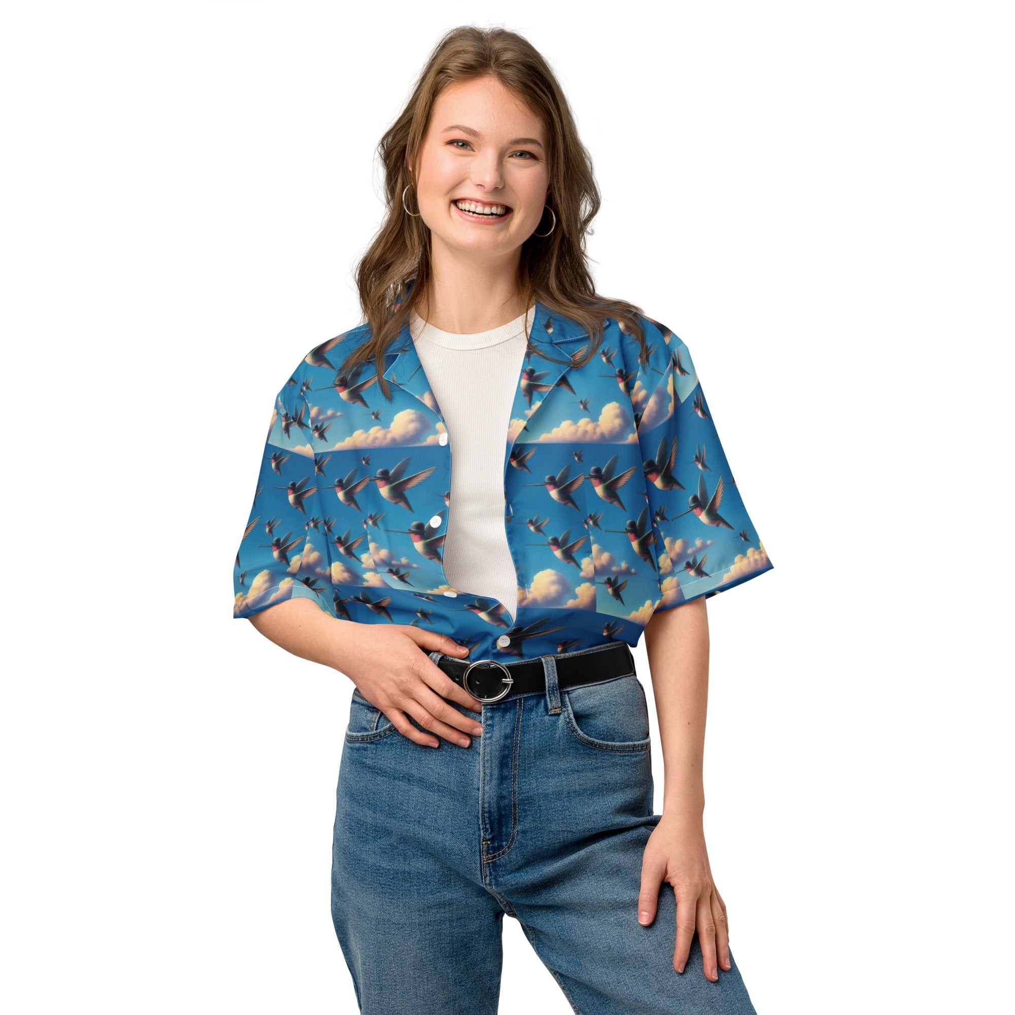 Flock of Hummingbirds Unisex button shirt by Gregg Acini Adoree Designs - Gregg Acini Adoree Designs - Button Down Shirt