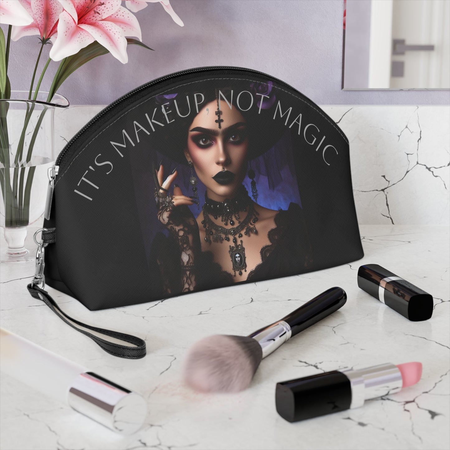 Frida Witch Makeup Bag – Cosmetic Pouch - Gregg Acini Adoree Designs - Bags