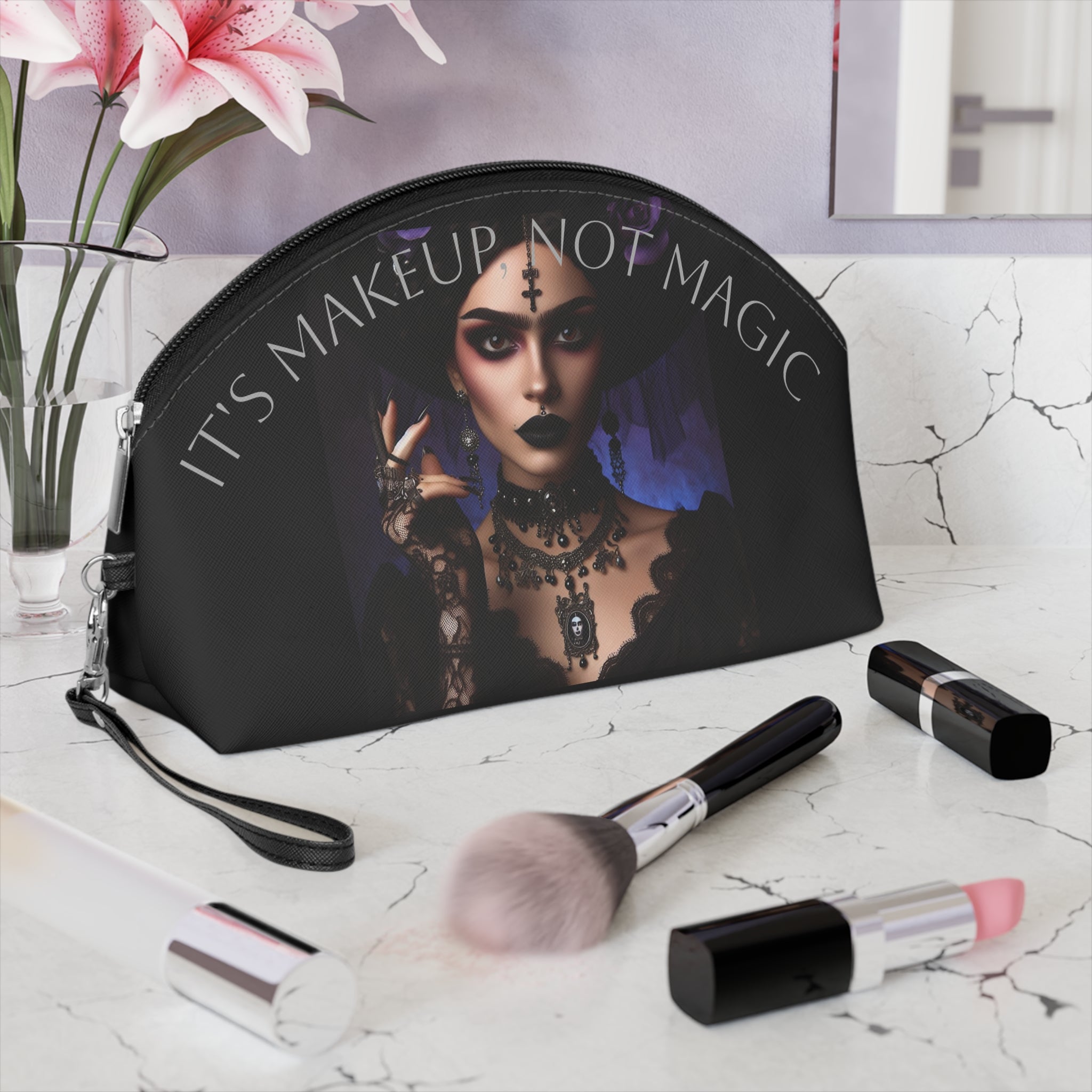 Frida Witch Makeup Bag – Cosmetic Pouch - Gregg Acini Adoree Designs - Bags