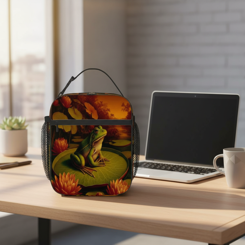 Frog on a Lily Pad Lunch Bag Lifestyle