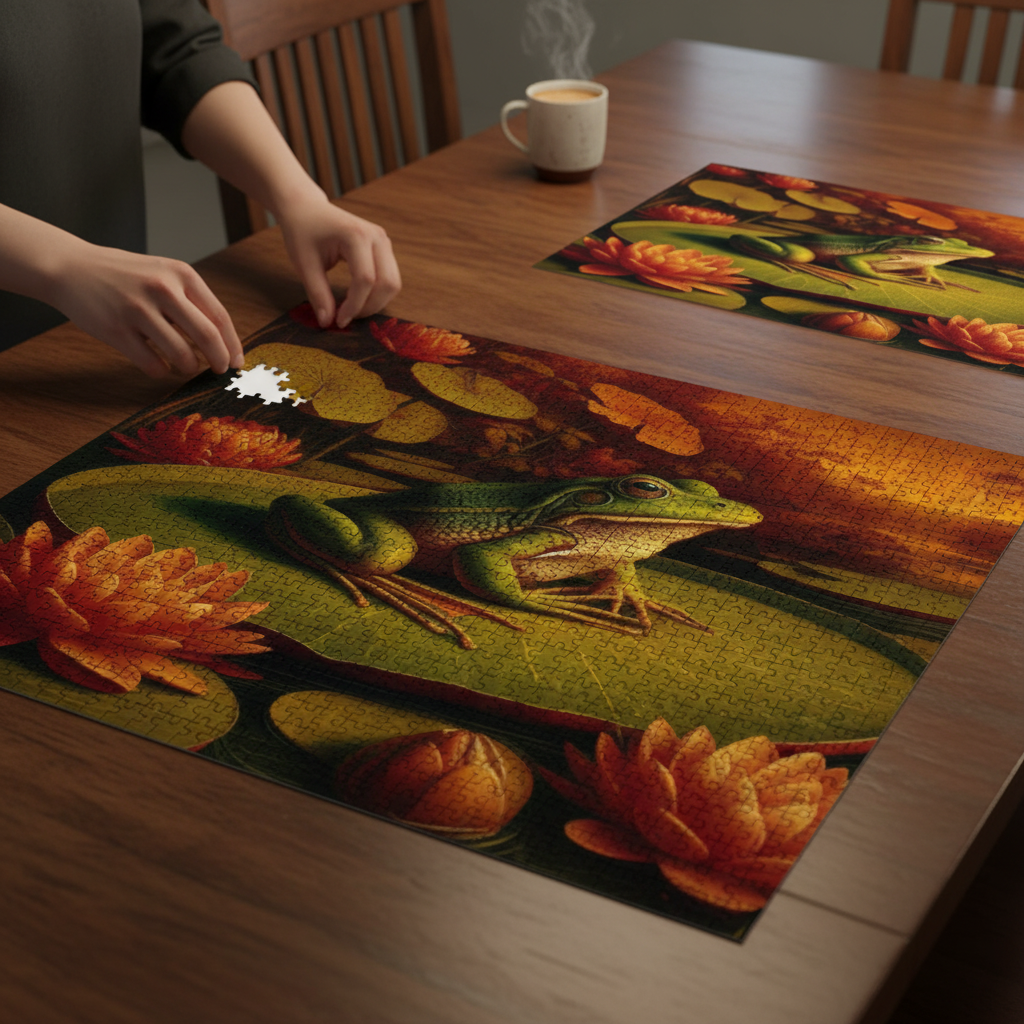 Frog on a Lily Pad Puzzle 1000 pcs - Large Scale