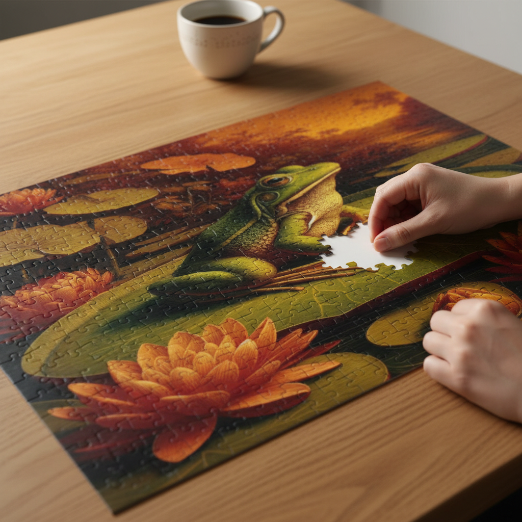 Frog on a Lily Pad Puzzle 500 pcs Lifestyle