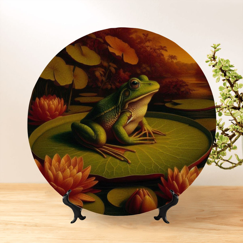 Frog on a Lilypad Decorative Plate - Gregg Acini Adoree Designs - Home Accessories