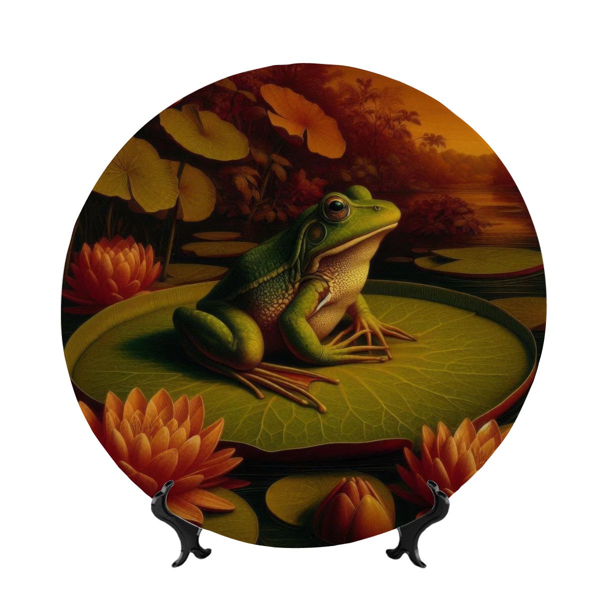Frog on a Lilypad Decorative Plate - Gregg Acini Adoree Designs - Home Accessories