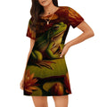 Frog on a Lilypad Loose Short - Sleeve Nightgown - Gregg Acini Adoree Designs - Women's Pajamas