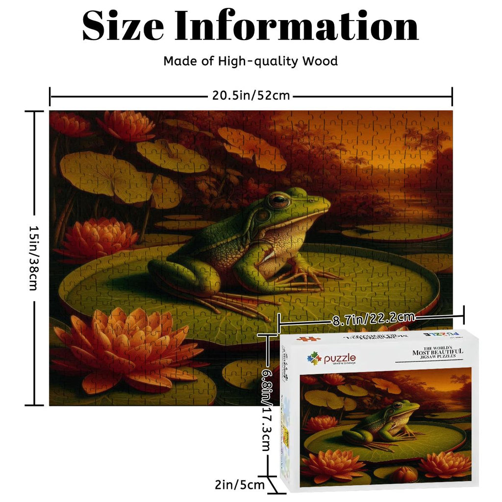 Frog on a Lilypad Wooden Jigsaw Puzzles 500 pcs - Gregg Acini Adoree Designs - Jigsaw Puzzle