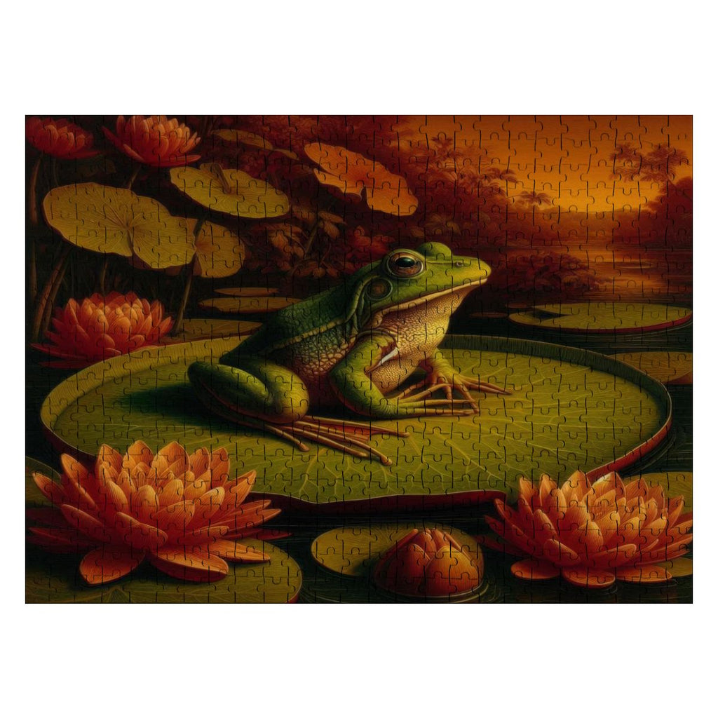 Frog on a Lilypad Wooden Jigsaw Puzzles 500 pcs - Gregg Acini Adoree Designs - Jigsaw Puzzle