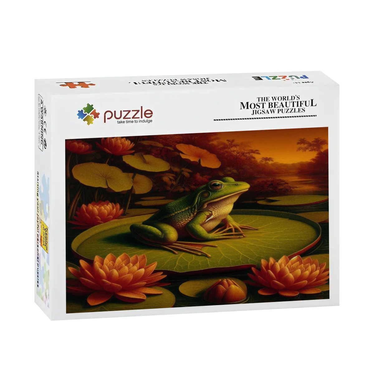 Frog on a Lilypad Wooden Jigsaw Puzzles 500 pcs - Gregg Acini Adoree Designs - Jigsaw Puzzle