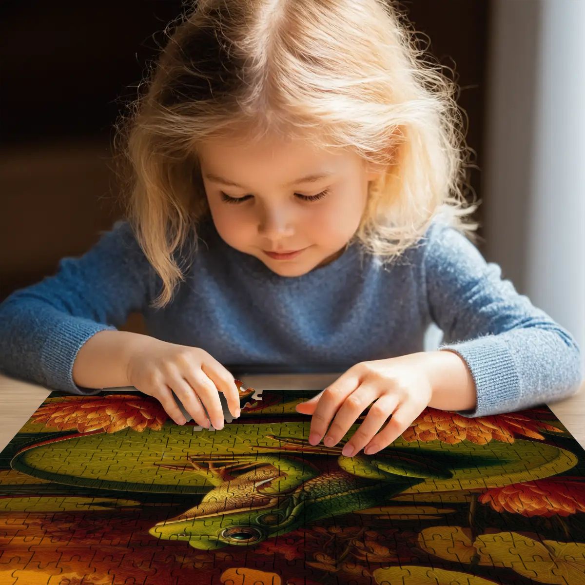 Frog on a Lilypad Wooden Jigsaw Puzzles 500 pcs - Gregg Acini Adoree Designs - Jigsaw Puzzle