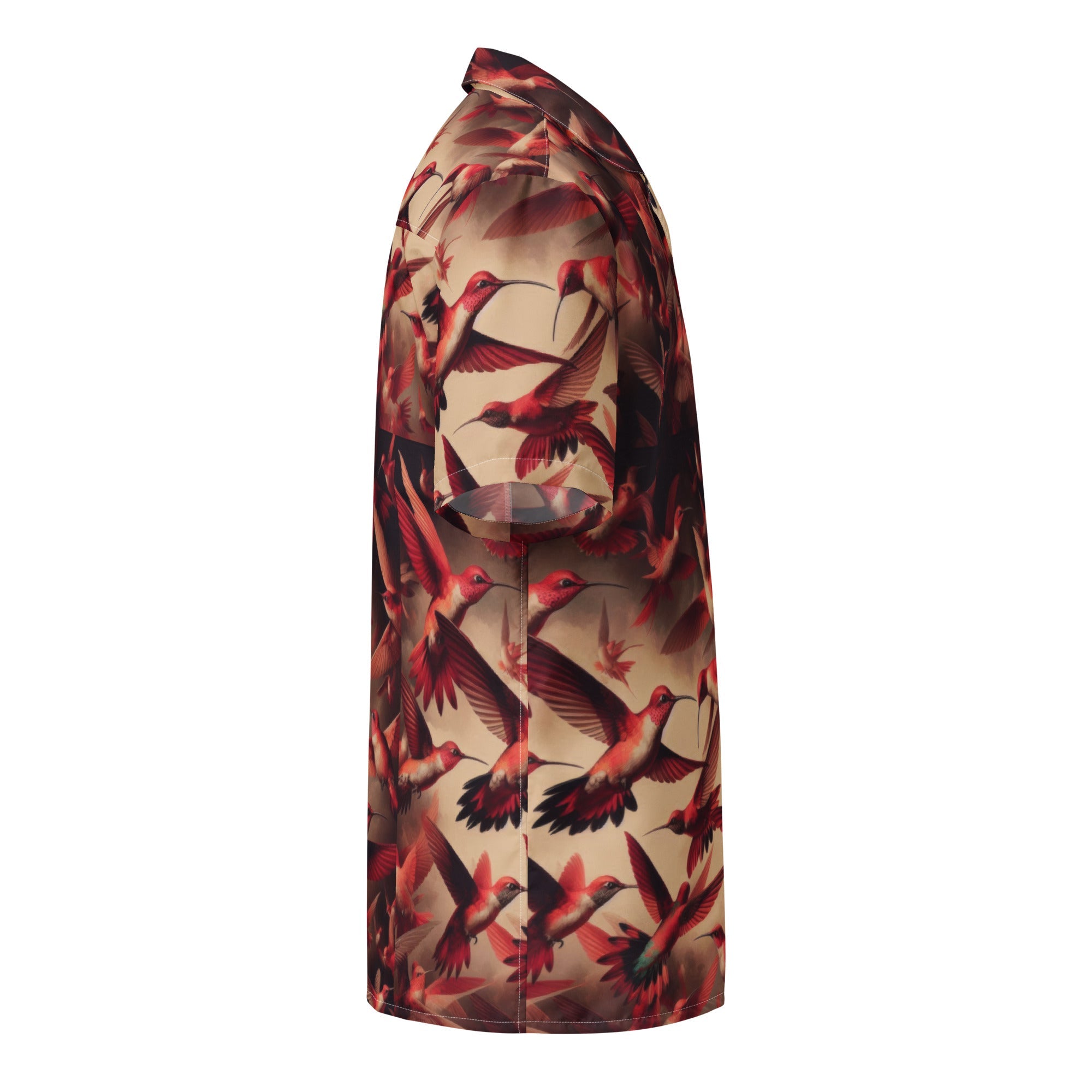 Full Red Hummingbirds Unisex button shirt by Gregg Acini Adoree Designs - Gregg Acini Adoree Designs - Button Down Shirt
