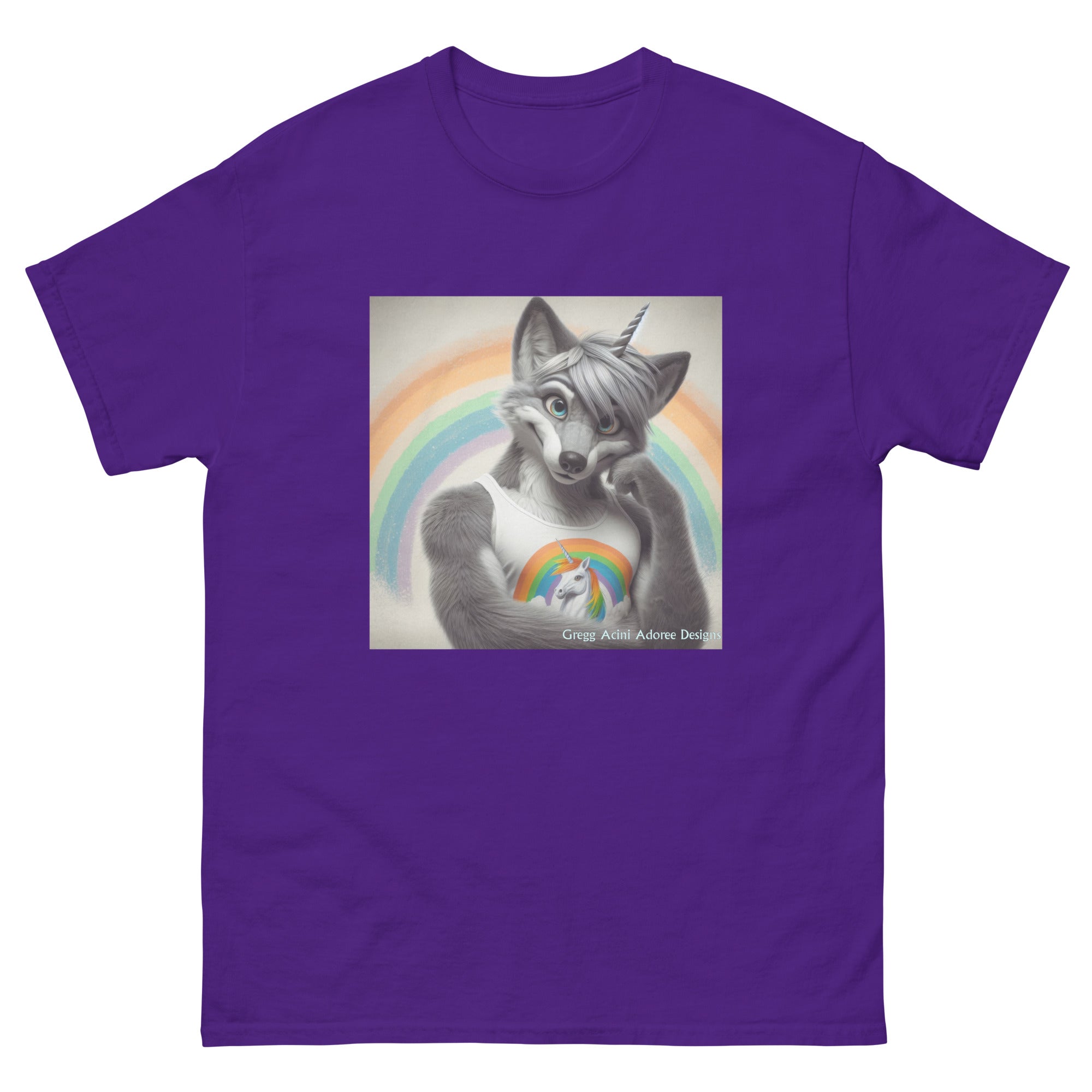 Furry Fox Unisex classic tee by Gregg Acini Adoree Designs - Gregg Acini Adoree Designs - Tee Shirt