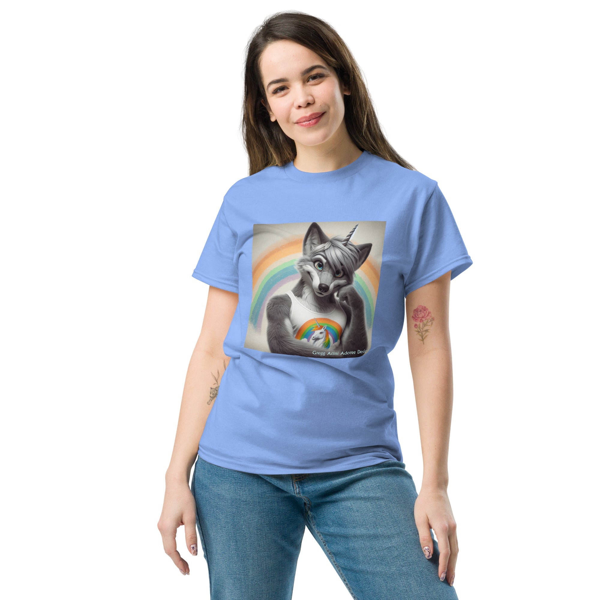 Furry Fox Unisex classic tee by Gregg Acini Adoree Designs - Gregg Acini Adoree Designs - Tee Shirt