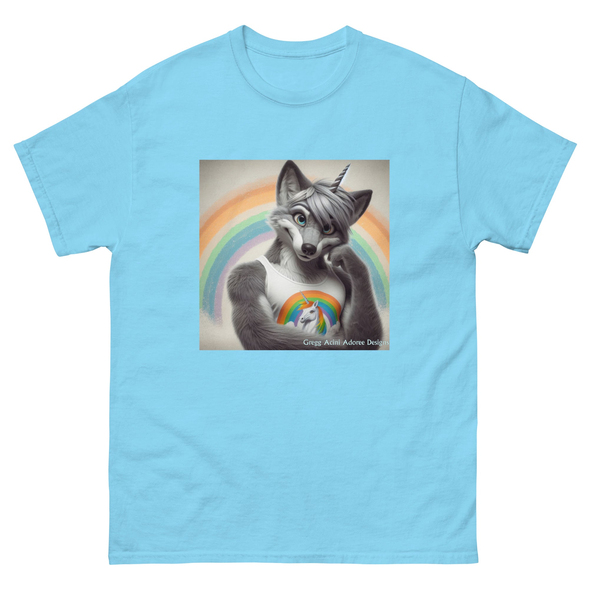 Furry Fox Unisex classic tee by Gregg Acini Adoree Designs - Gregg Acini Adoree Designs - Tee Shirt