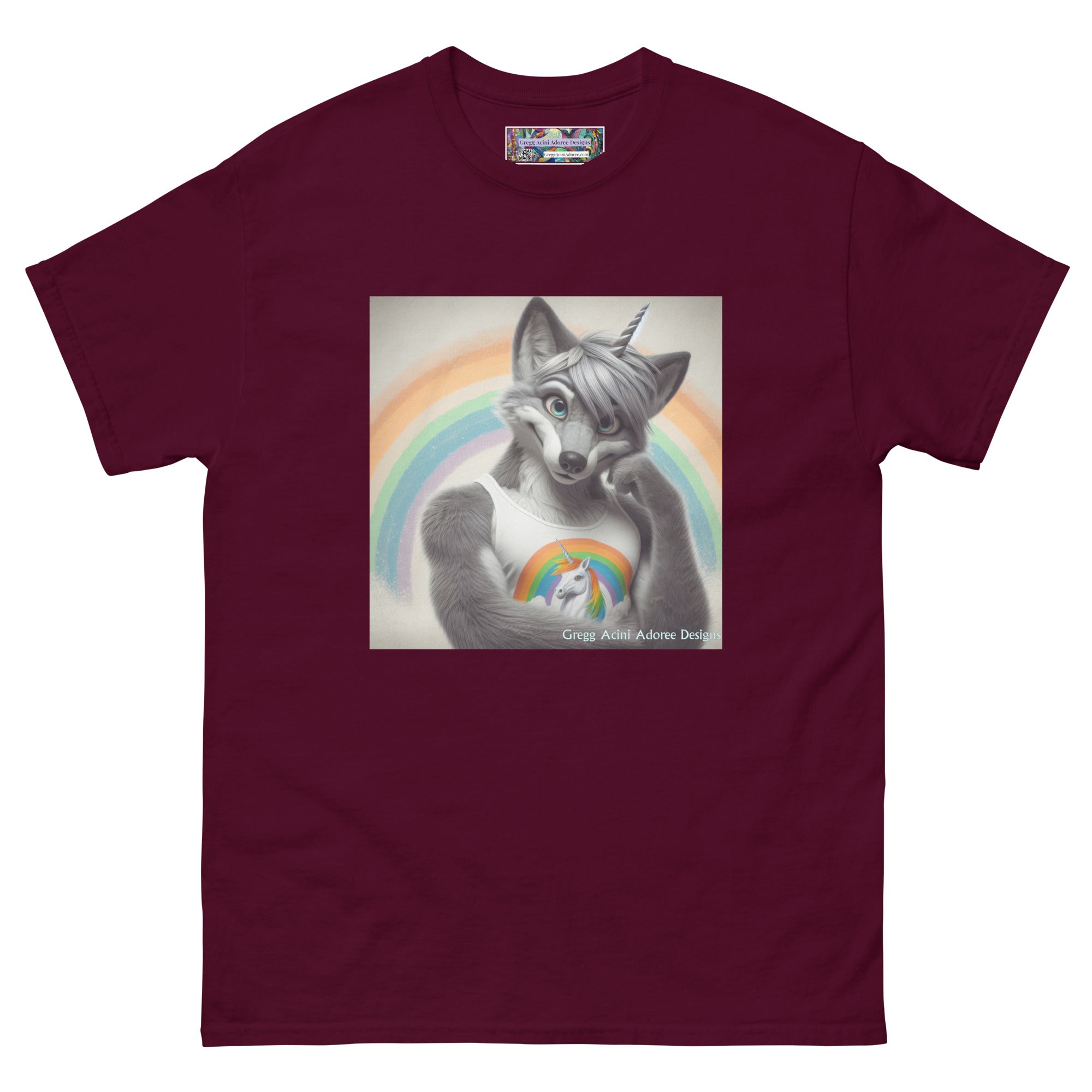 Furry Fox Unisex classic tee by Gregg Acini Adoree Designs - Gregg Acini Adoree Designs - Tee Shirt