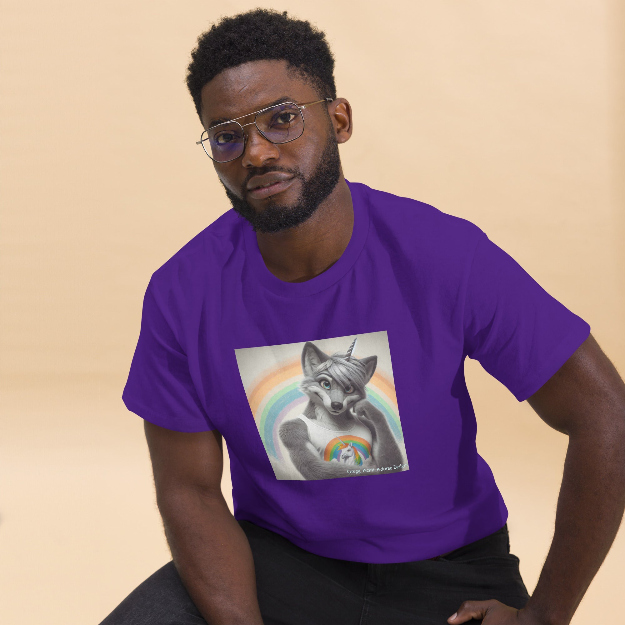 Furry Fox Unisex classic tee by Gregg Acini Adoree Designs - Gregg Acini Adoree Designs - Tee Shirt