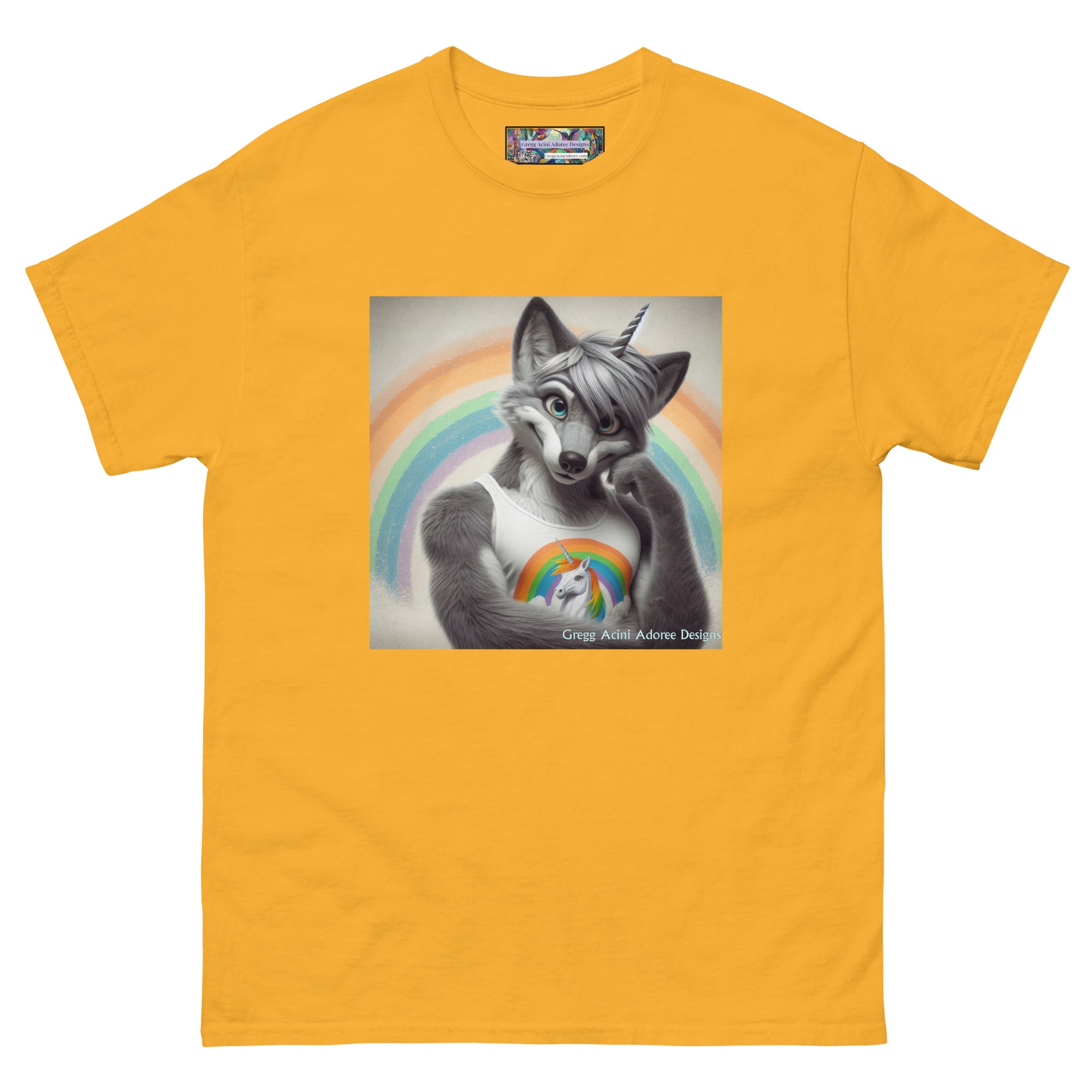 Furry Fox Unisex classic tee by Gregg Acini Adoree Designs - Gregg Acini Adoree Designs - Tee Shirt