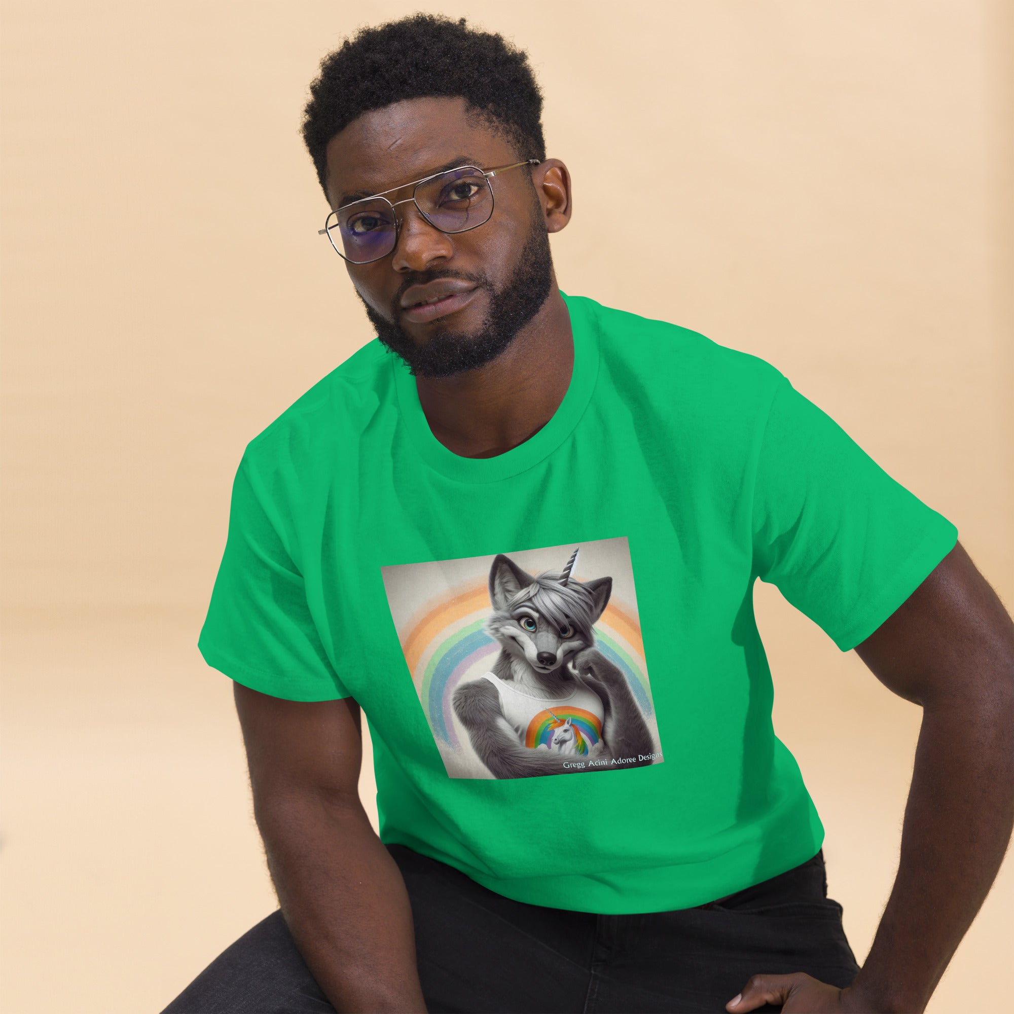 Furry Fox Unisex classic tee by Gregg Acini Adoree Designs - Gregg Acini Adoree Designs - Tee Shirt