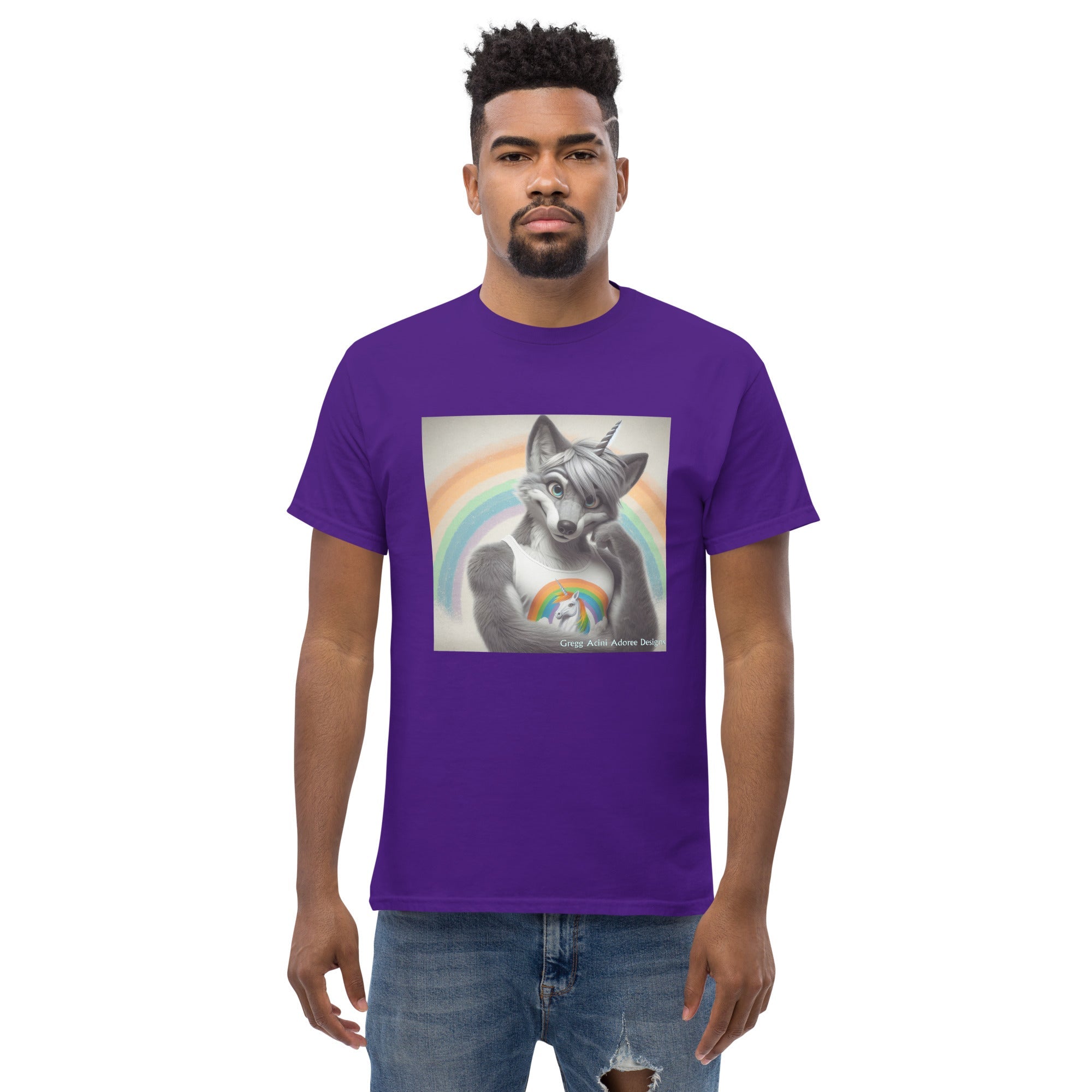 Furry Fox Unisex classic tee by Gregg Acini Adoree Designs - Gregg Acini Adoree Designs - Tee Shirt