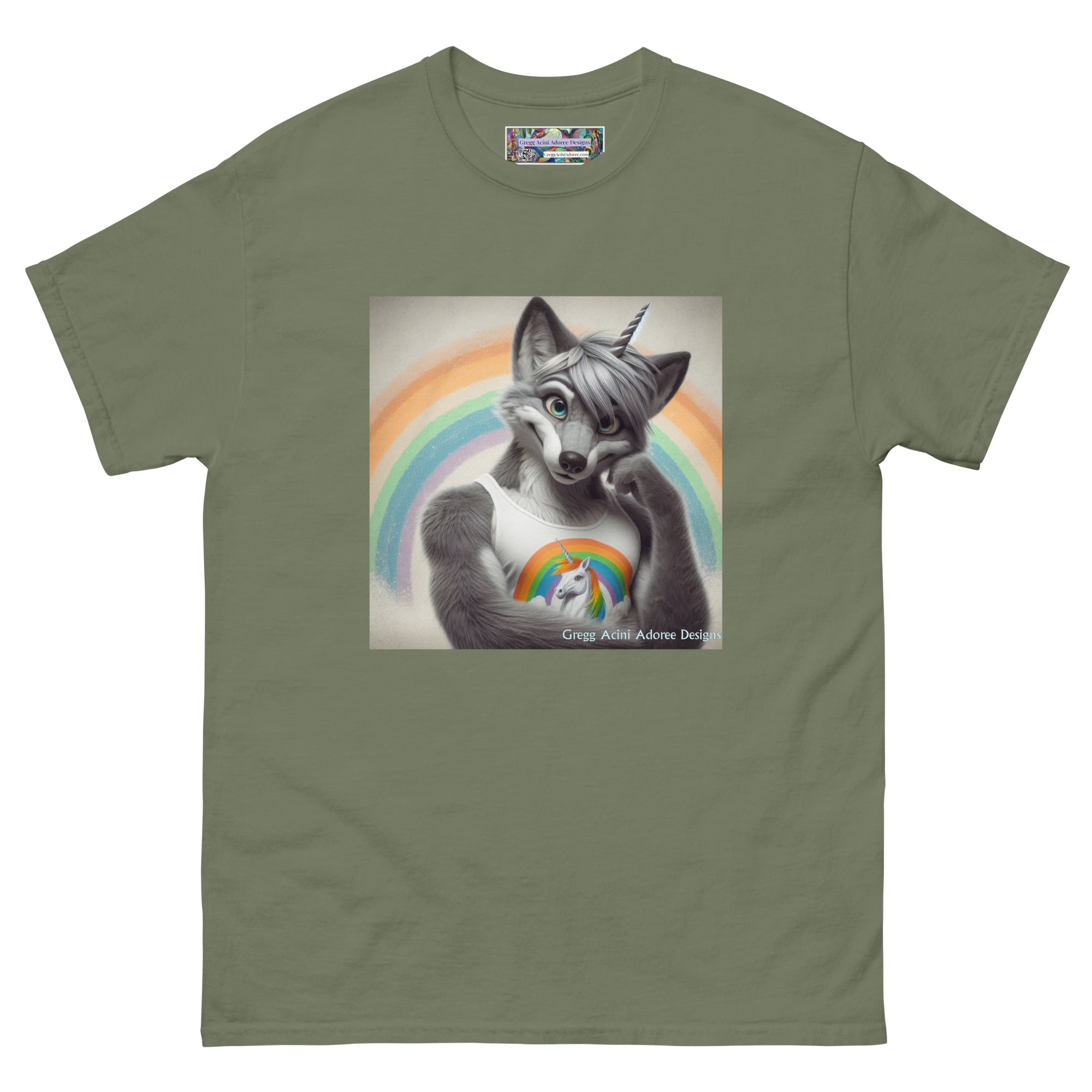 Furry Fox Unisex classic tee by Gregg Acini Adoree Designs - Gregg Acini Adoree Designs - Tee Shirt
