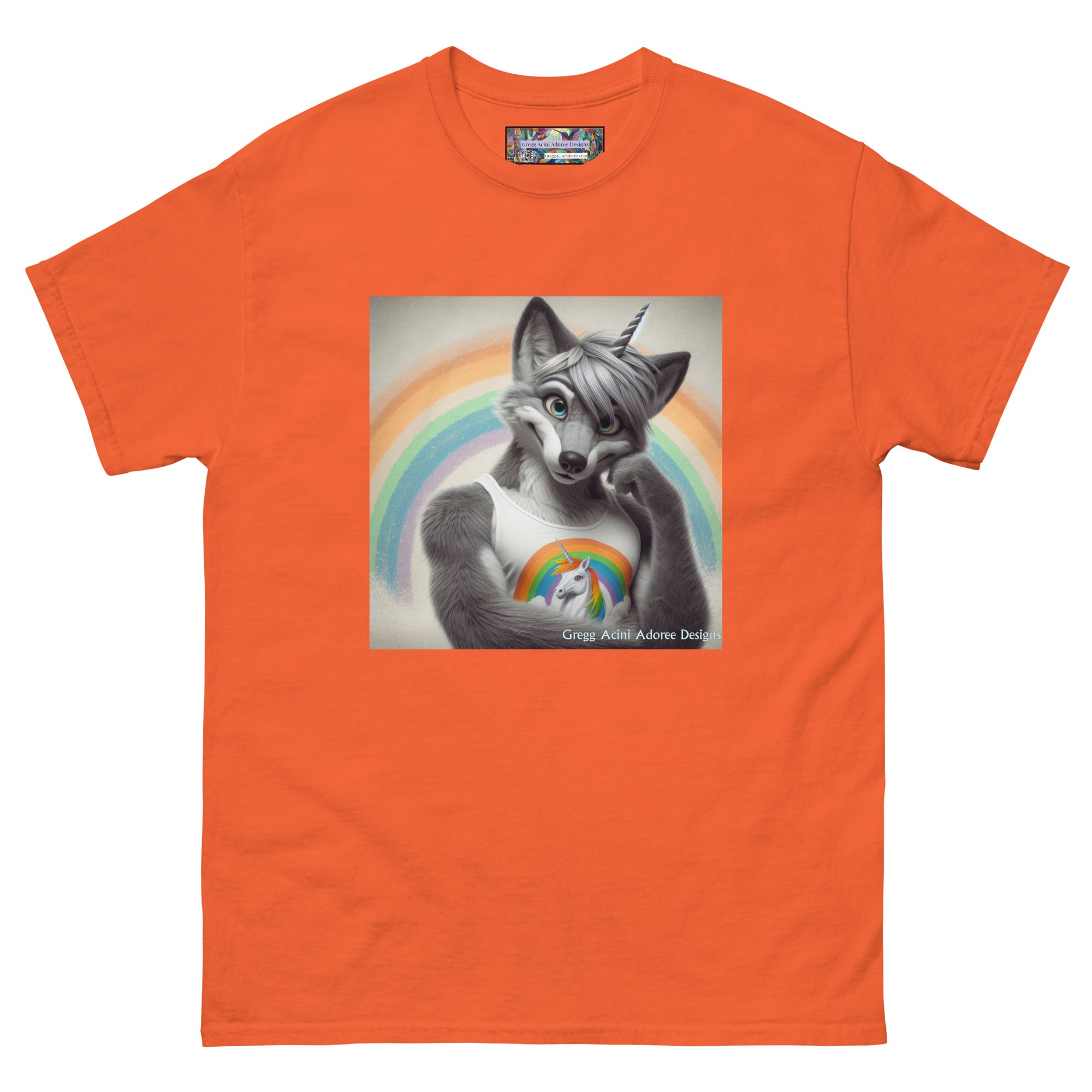 Furry Fox Unisex classic tee by Gregg Acini Adoree Designs - Gregg Acini Adoree Designs - Tee Shirt