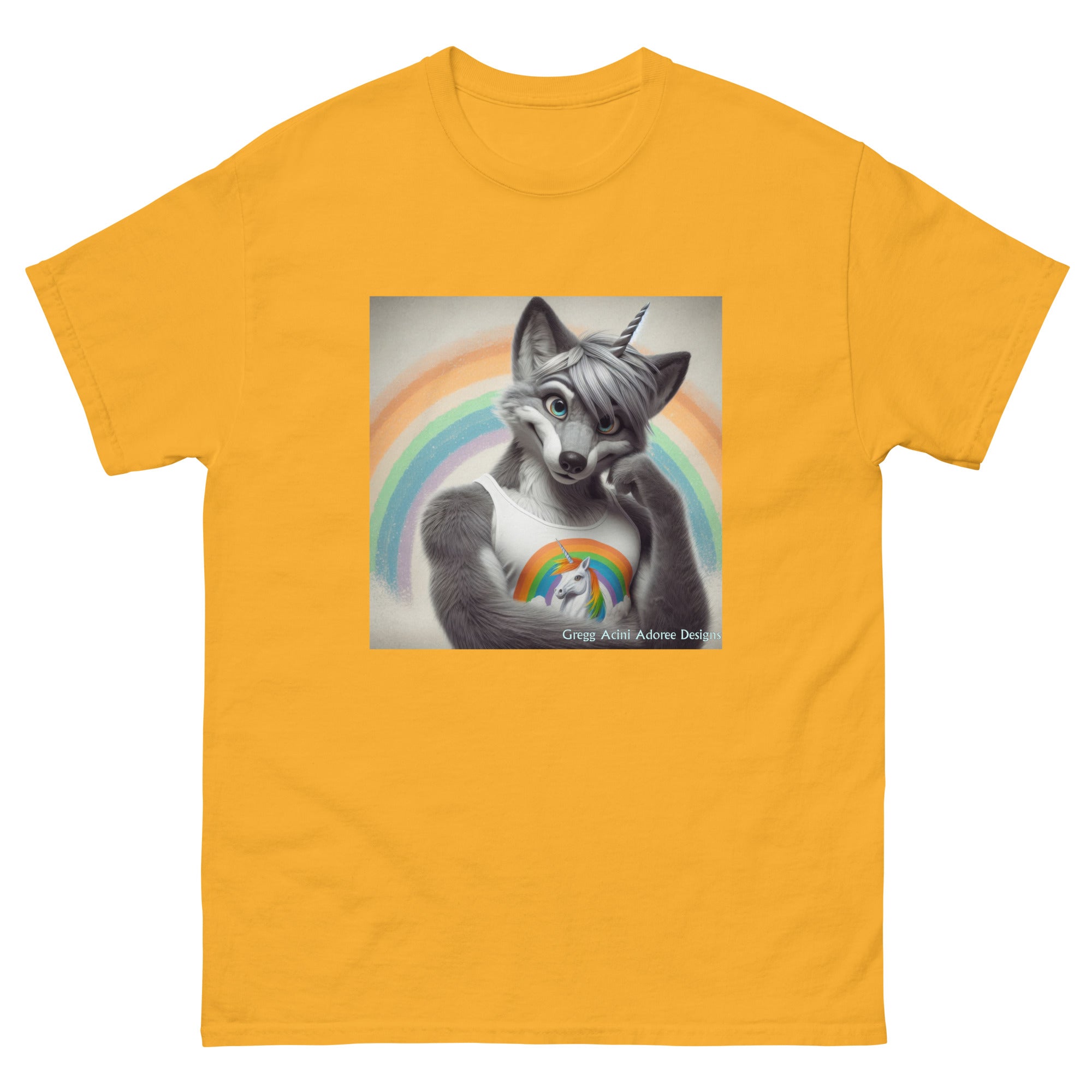 Furry Fox Unisex classic tee by Gregg Acini Adoree Designs - Gregg Acini Adoree Designs - Tee Shirt