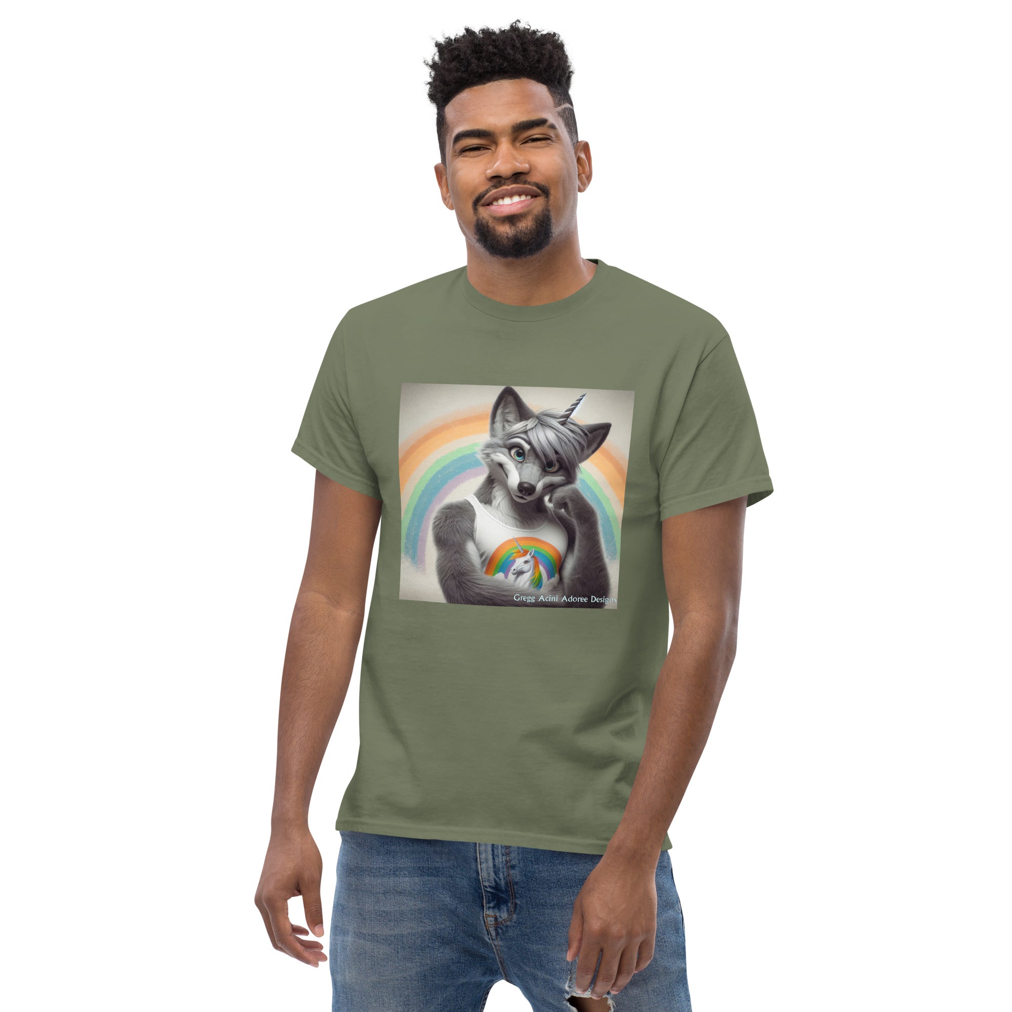 Furry Fox Unisex classic tee by Gregg Acini Adoree Designs - Gregg Acini Adoree Designs - Tee Shirt
