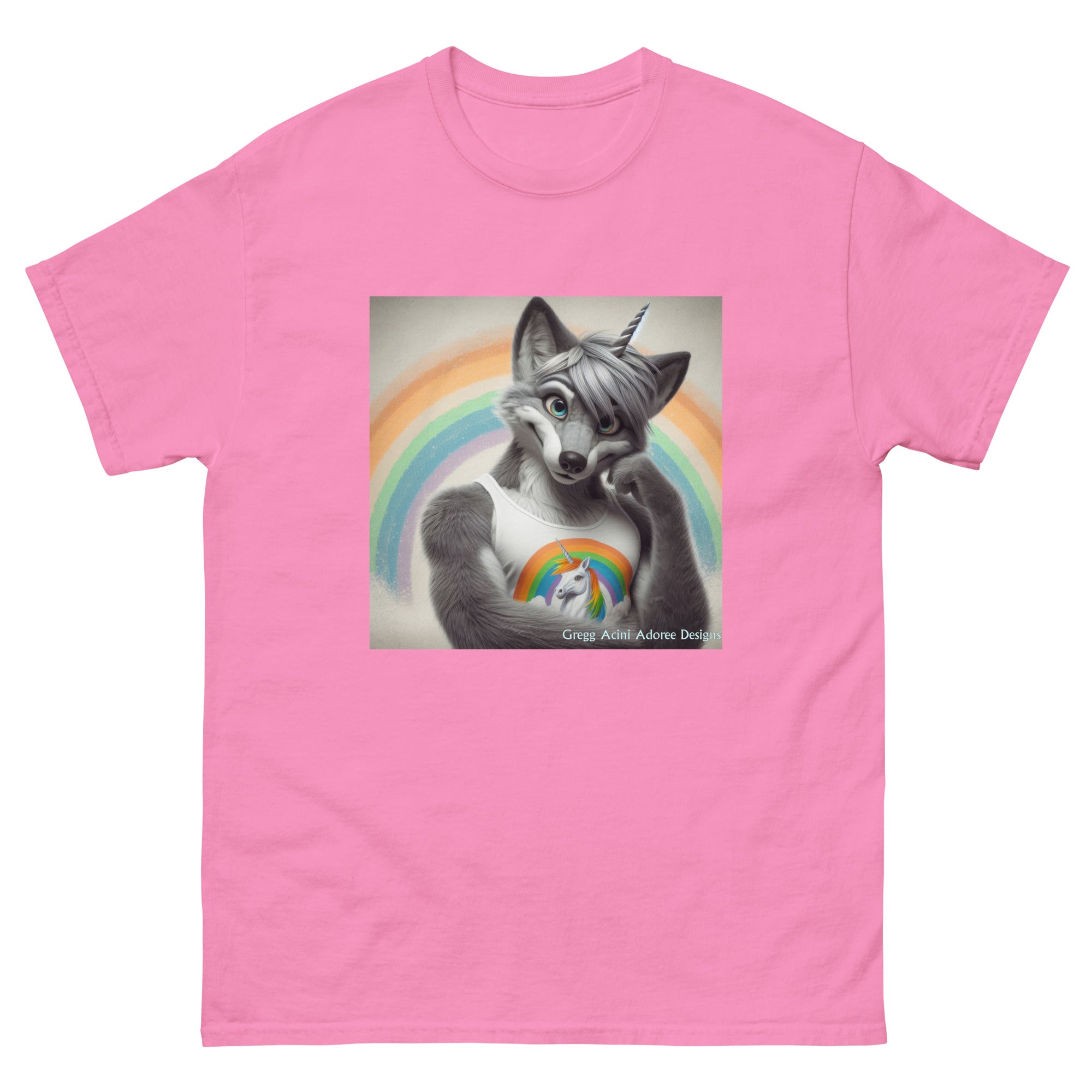 Furry Fox Unisex classic tee by Gregg Acini Adoree Designs - Gregg Acini Adoree Designs - Tee Shirt
