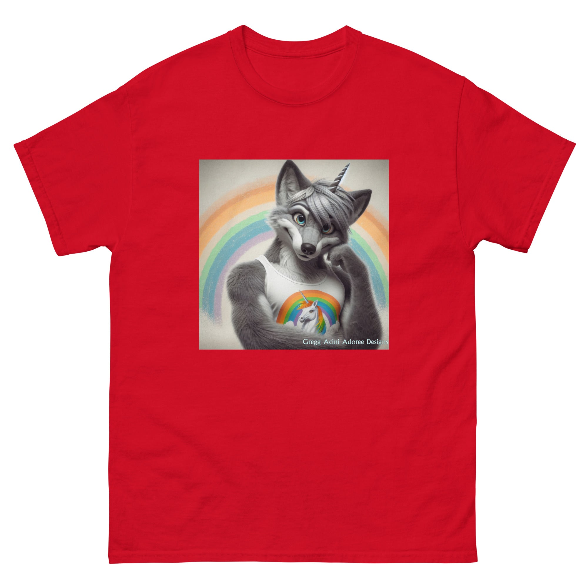 Furry Fox Unisex classic tee by Gregg Acini Adoree Designs - Gregg Acini Adoree Designs - Tee Shirt