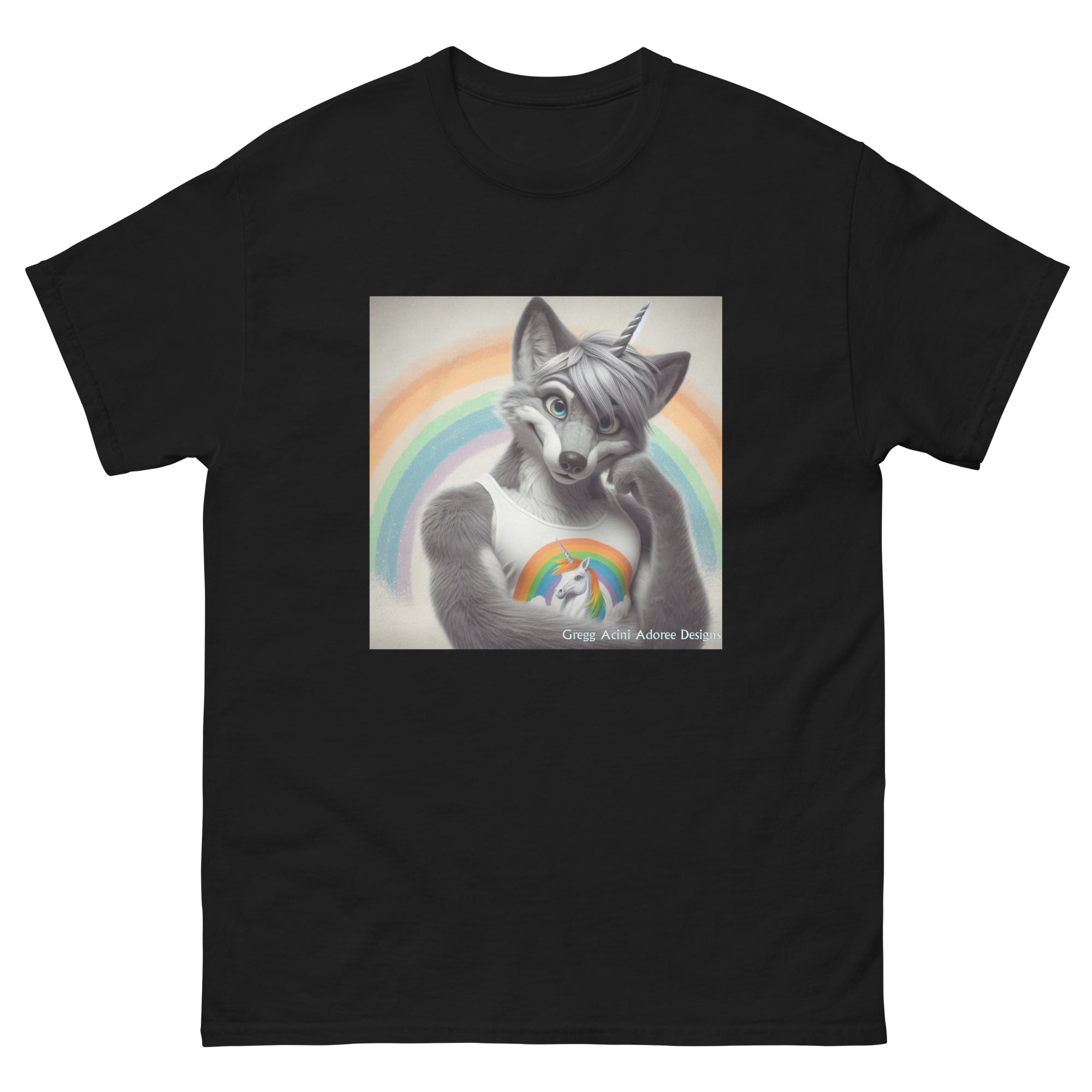 Furry Fox Unisex classic tee by Gregg Acini Adoree Designs - Gregg Acini Adoree Designs - Tee Shirt