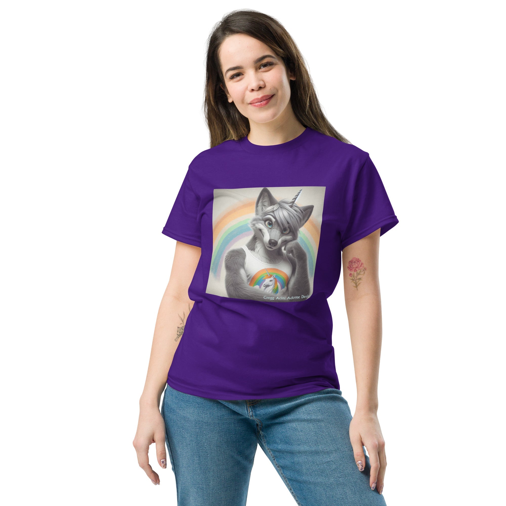 Furry Fox Unisex classic tee by Gregg Acini Adoree Designs - Gregg Acini Adoree Designs - Tee Shirt