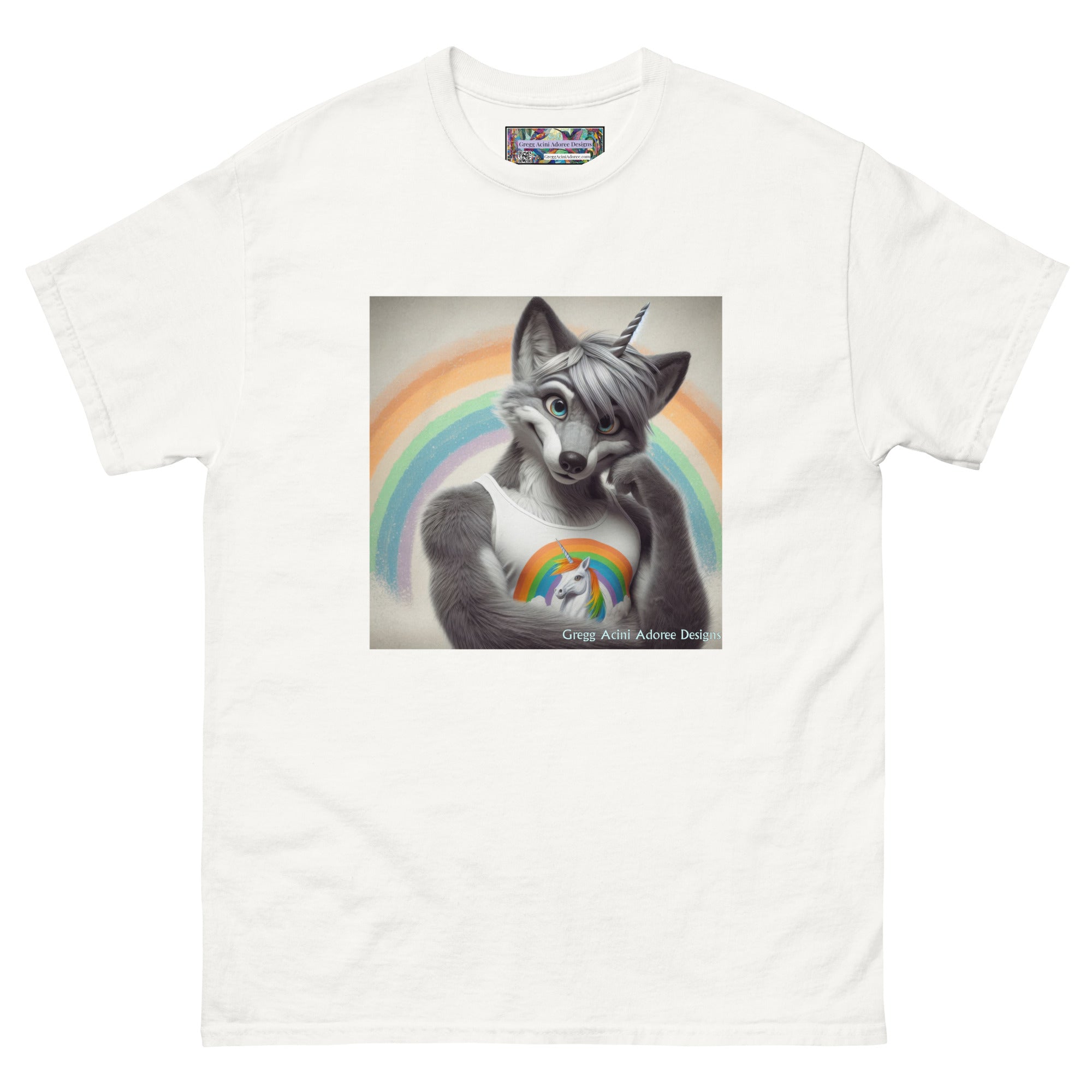 Furry Fox Unisex classic tee by Gregg Acini Adoree Designs - Gregg Acini Adoree Designs - Tee Shirt