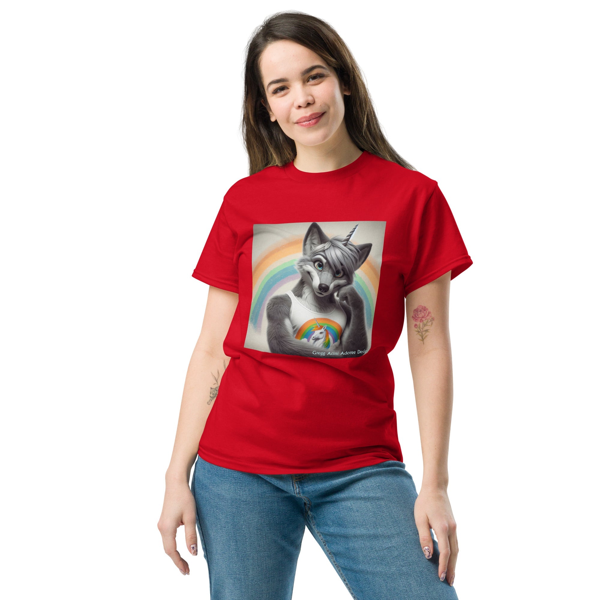 Furry Fox Unisex classic tee by Gregg Acini Adoree Designs - Gregg Acini Adoree Designs - Tee Shirt