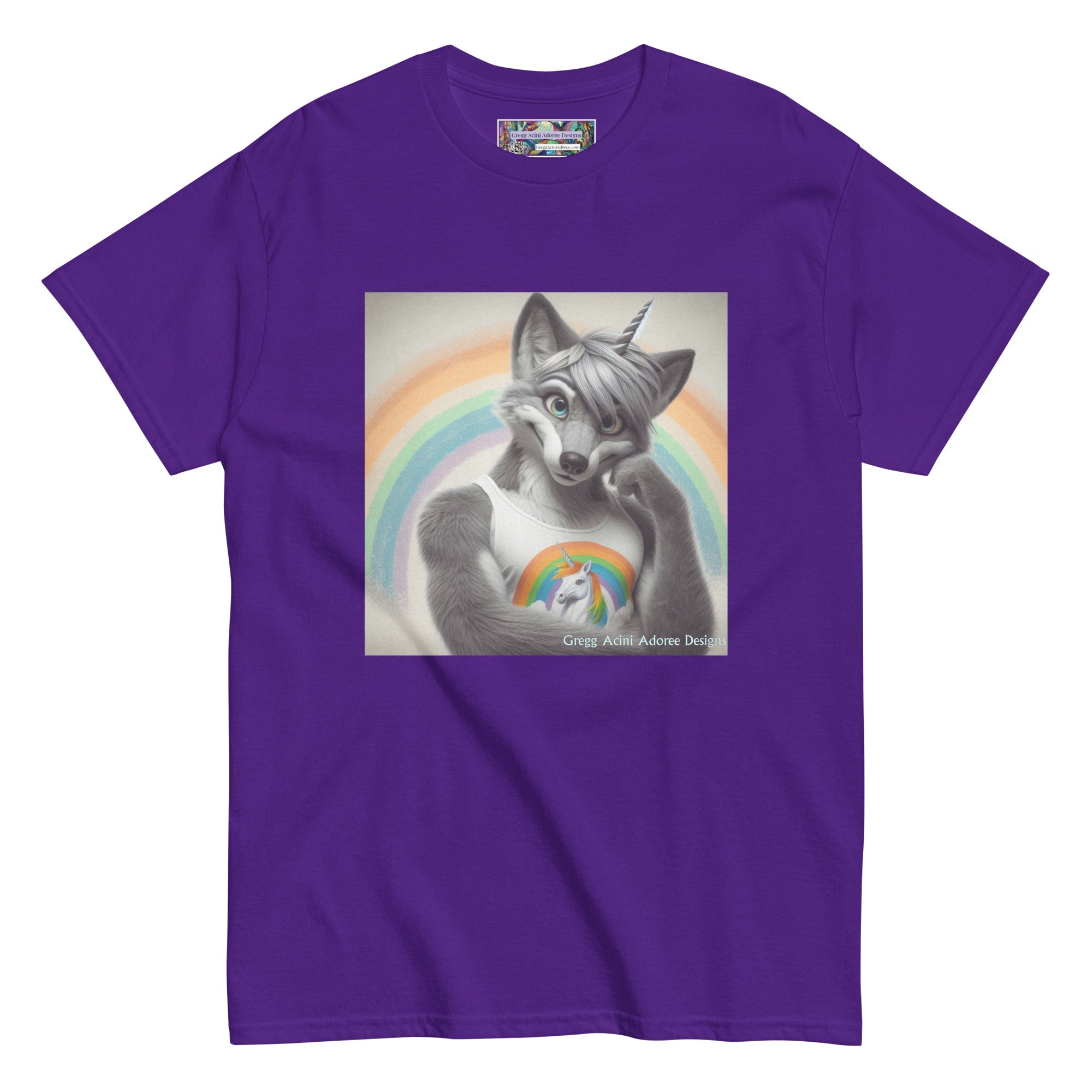 Furry Fox Unisex classic tee by Gregg Acini Adoree Designs - Gregg Acini Adoree Designs - Tee Shirt