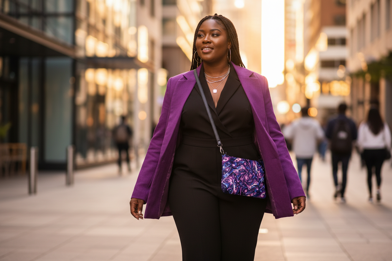 Galactic Purple Crossbody Bag Lifestyle
