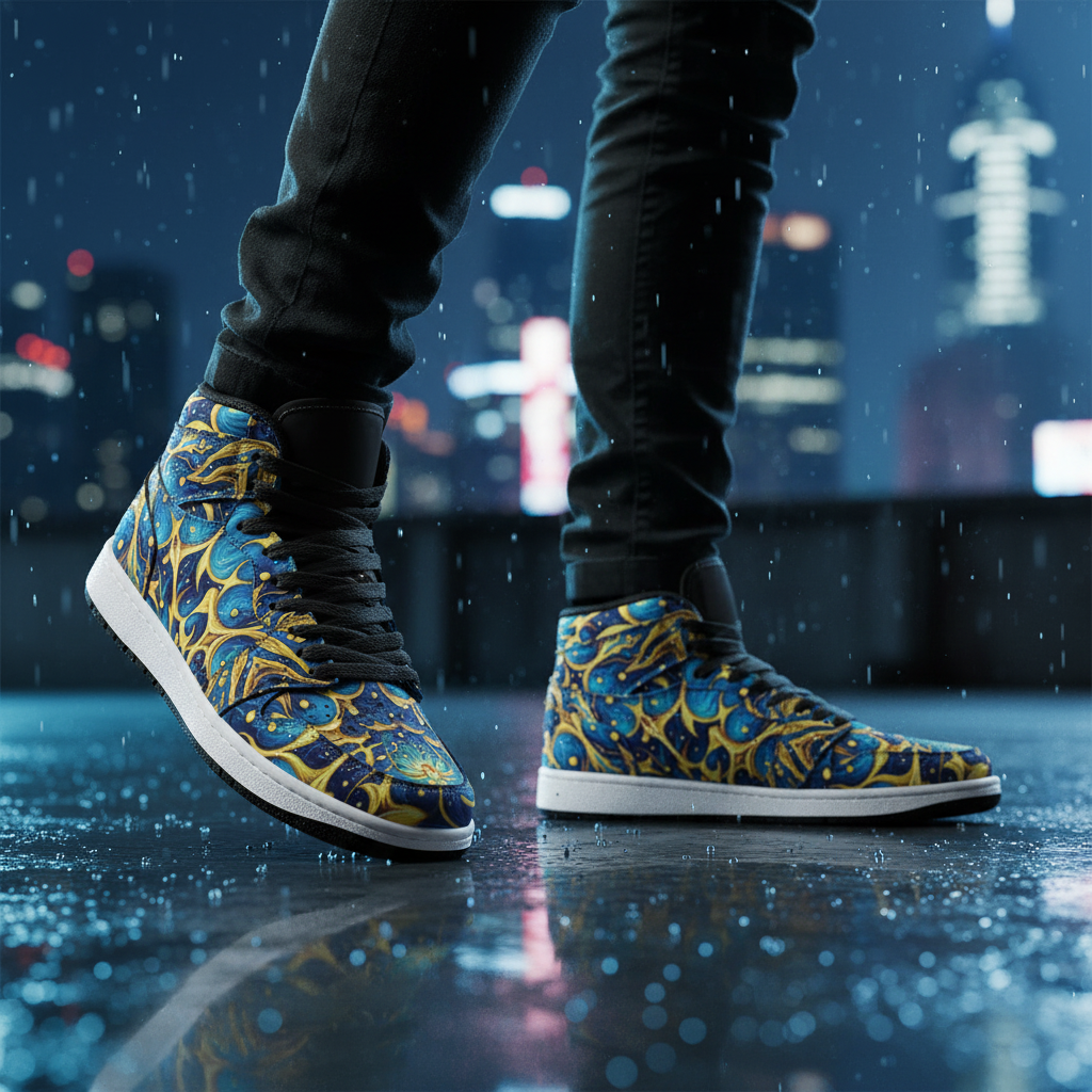 Galactic Yellow and Blue Sneaker Lifestyle v3