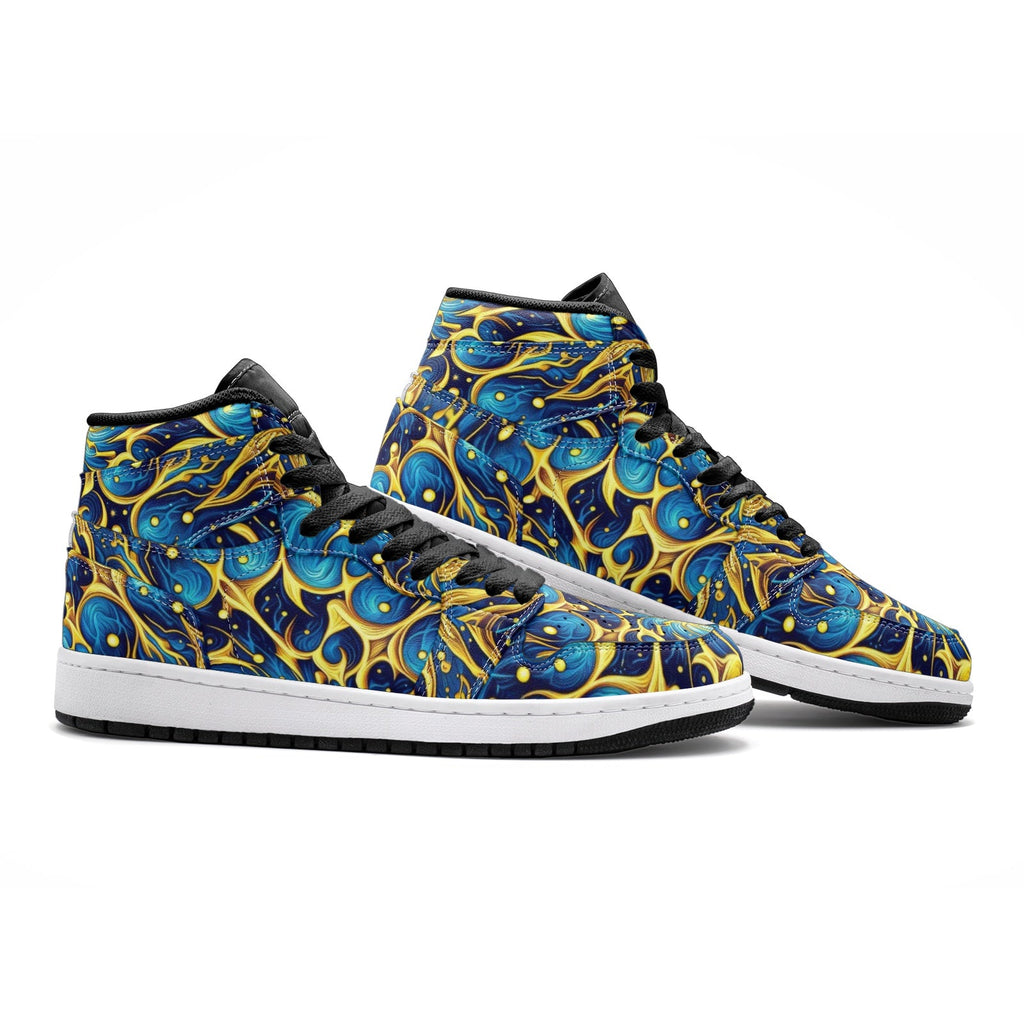 Galactic Yellow and Blue Unisex Sneaker TR - Gregg Acini Adoree Designs - Shoes