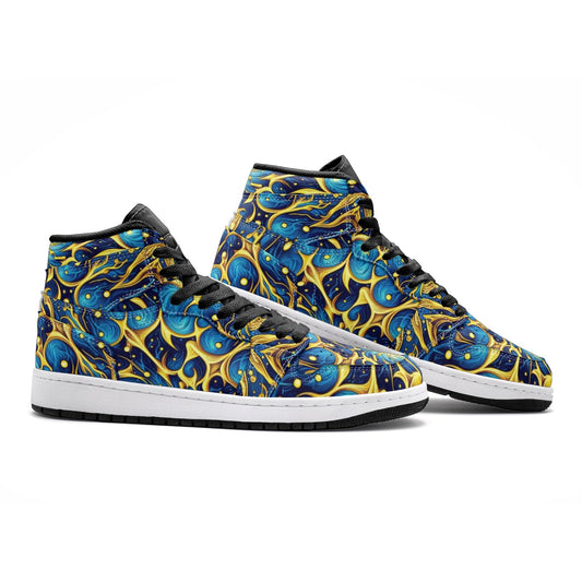 Galactic Yellow and Blue Unisex Sneaker TR - Gregg Acini Adoree Designs - Shoes