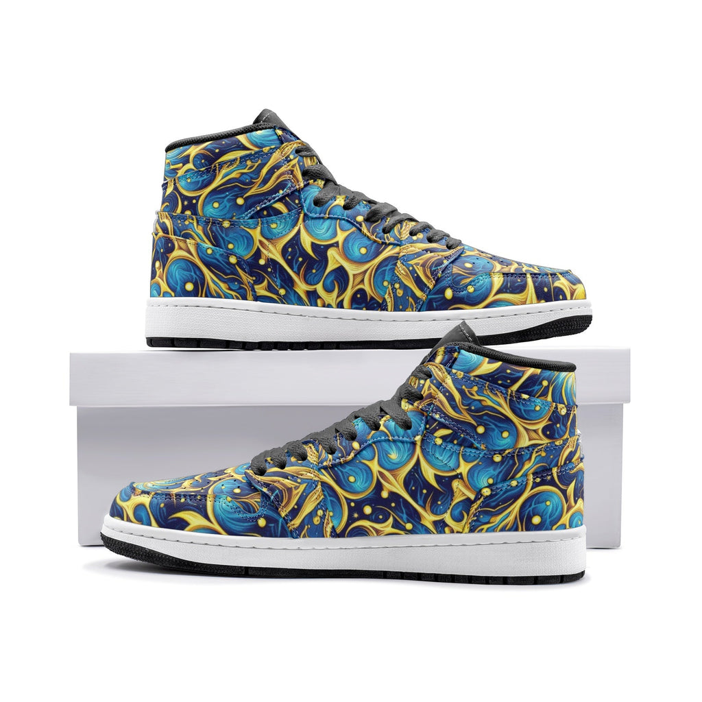 Galactic Yellow and Blue Unisex Sneaker TR - Gregg Acini Adoree Designs - Shoes