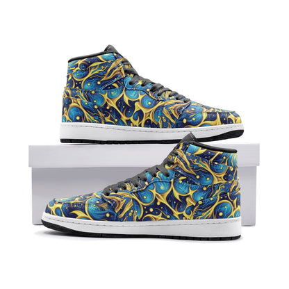 Galactic Yellow and Blue Unisex Sneaker TR - Gregg Acini Adoree Designs - Shoes