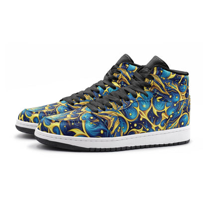 Galactic Yellow and Blue Unisex Sneaker TR - Gregg Acini Adoree Designs - Shoes
